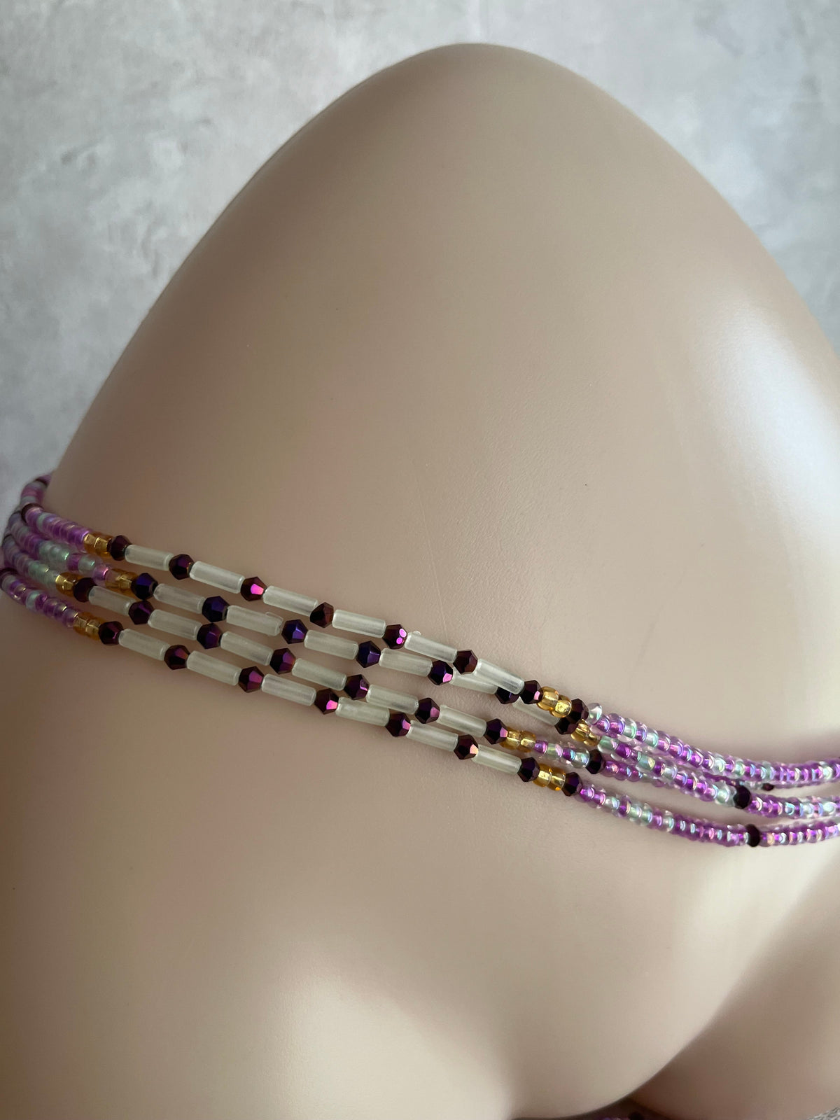 Handmade beaded waist chain with a touch of glow beads