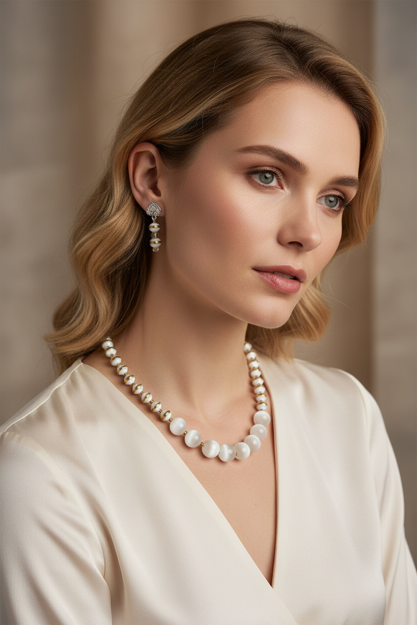 Handmade Beaded Necklace and earrings set