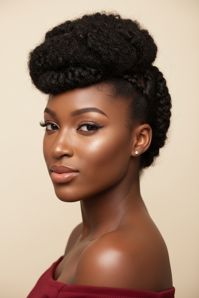 Woman with kinky twist hairstyle
