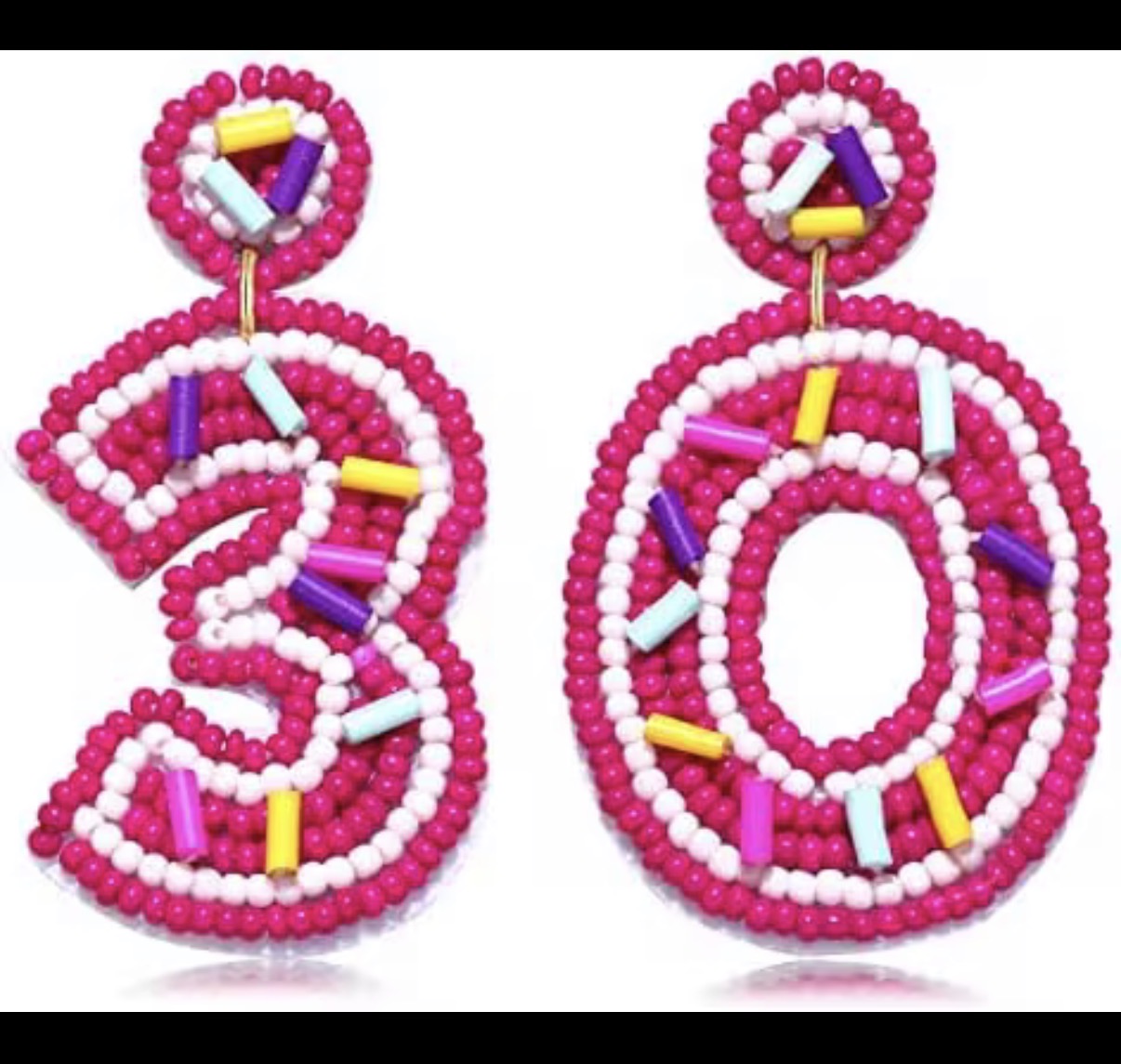 30 years Birthday earrings Beaded earrings for birthday celebration birthday parties 30 years anniversary