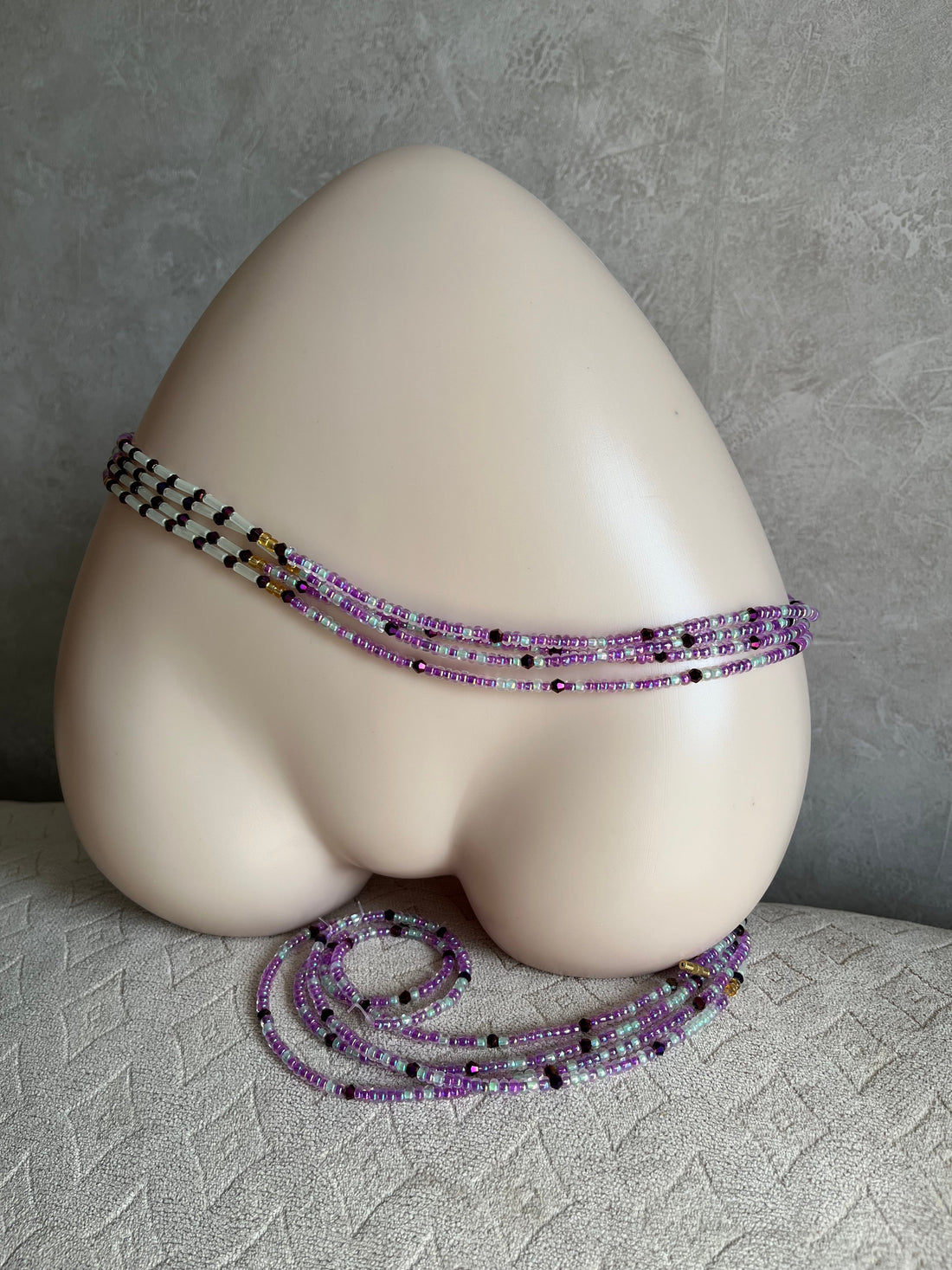 Handmade beaded waist chain with a touch of glow beads