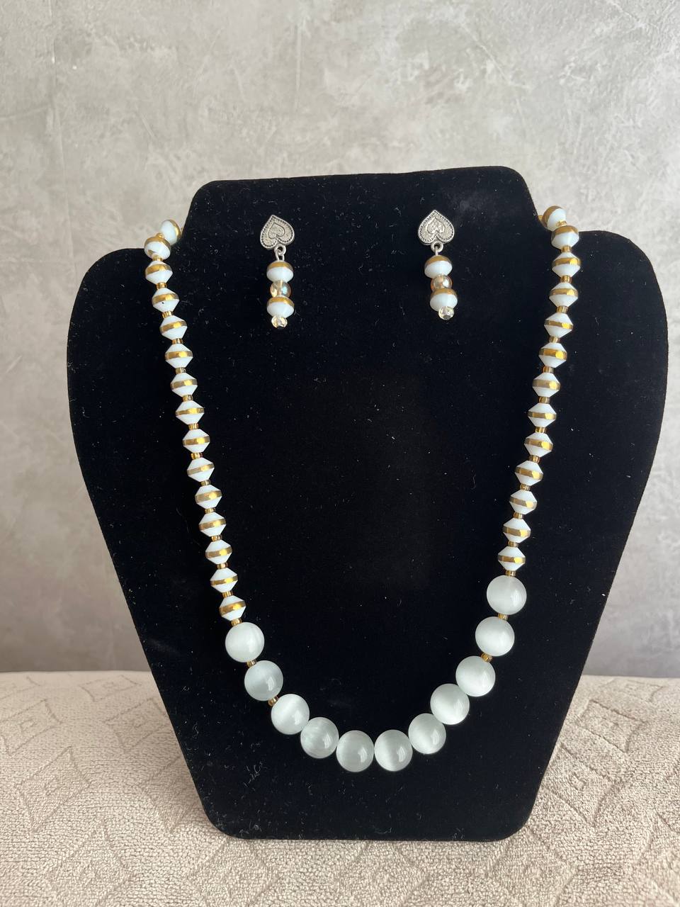 Handmade Beaded Necklace and earrings set