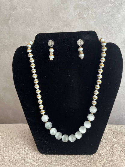 Handmade Beaded Necklace and earrings set