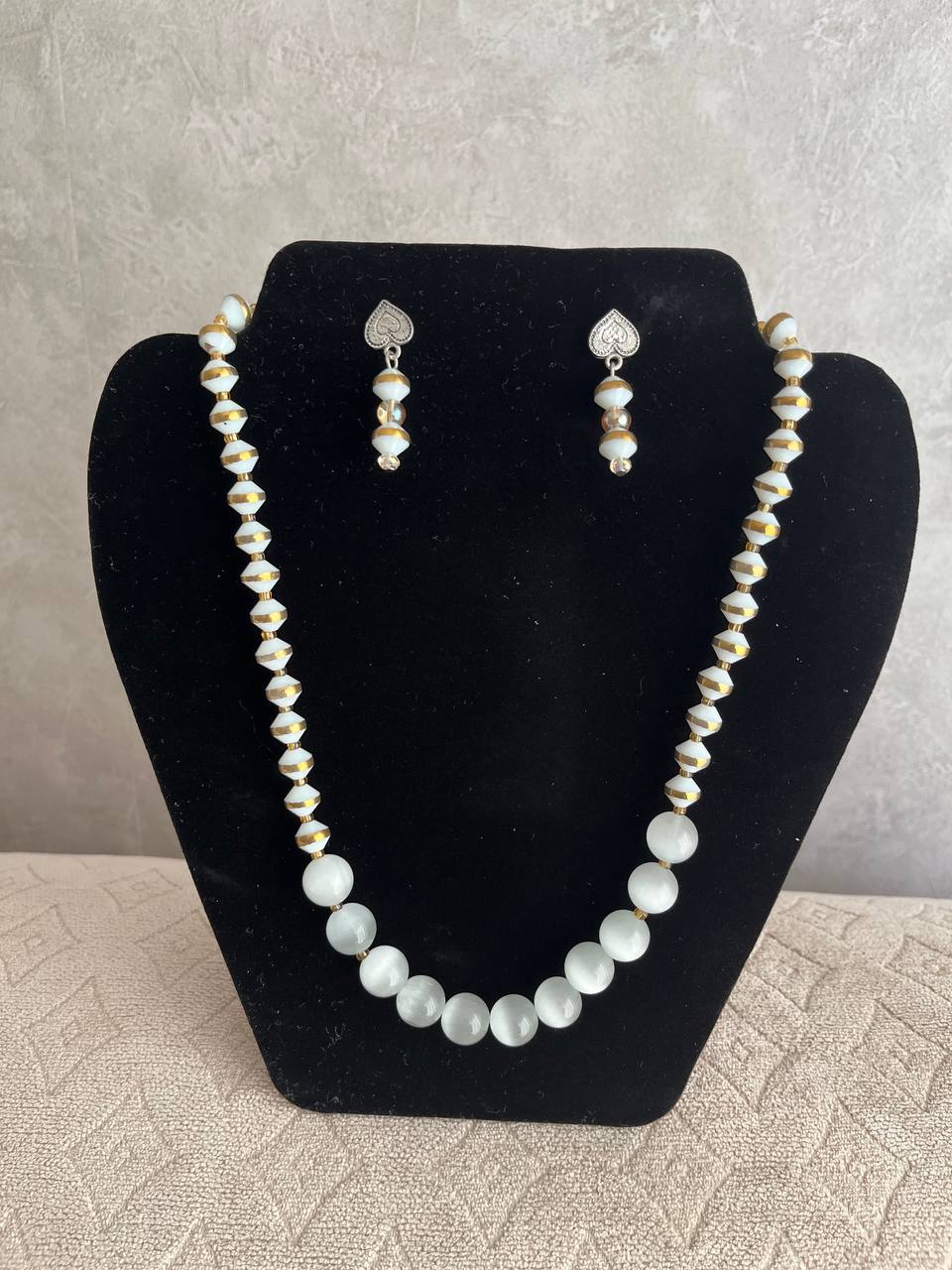 Handmade Beaded Necklace and earrings set