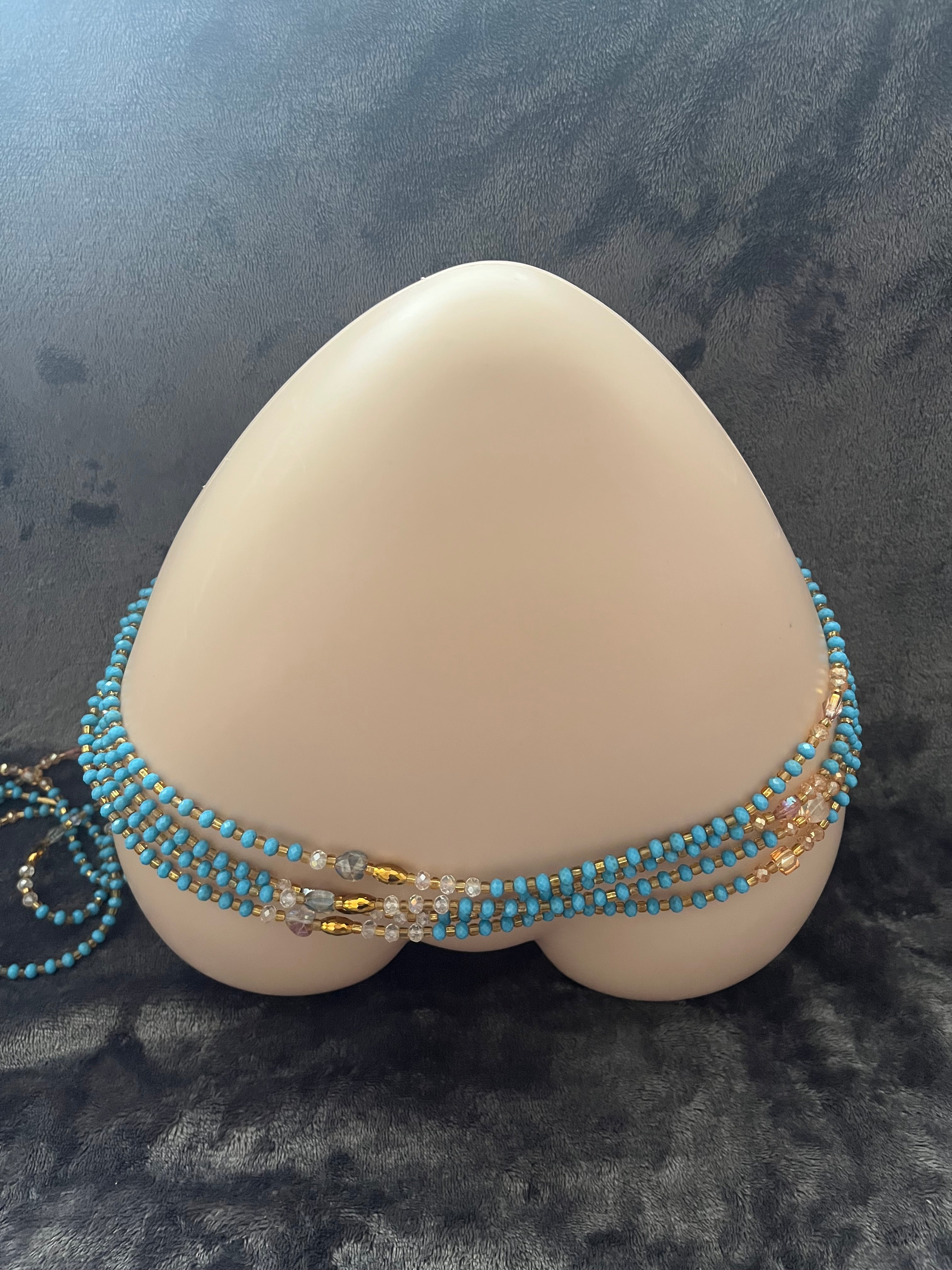 Handmade beaded body jewellery screw on waist beads luxurious jewellery waist chain (Copy)