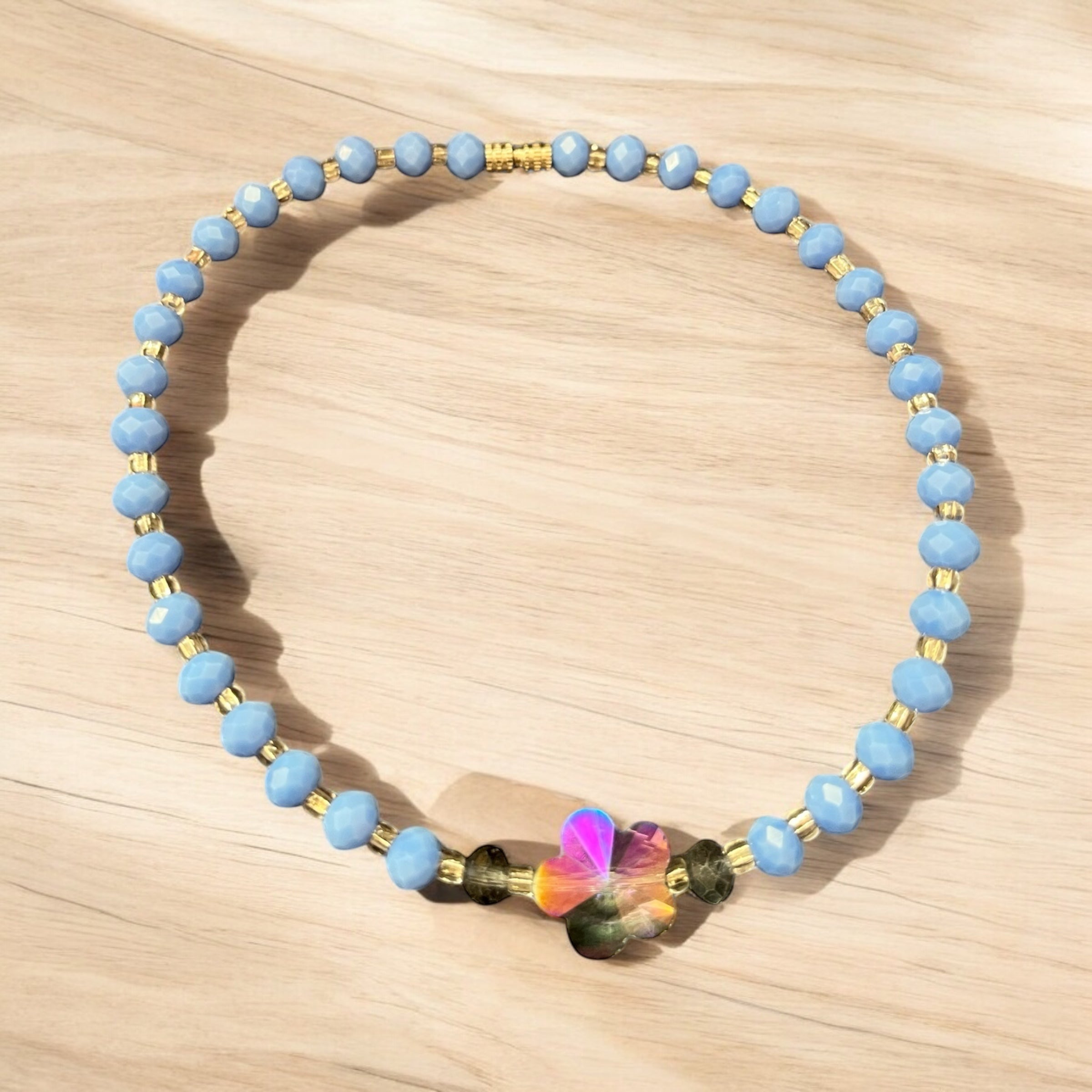 Crystal Beaded Ankle Bracelet 27cm – Handmade Luxury