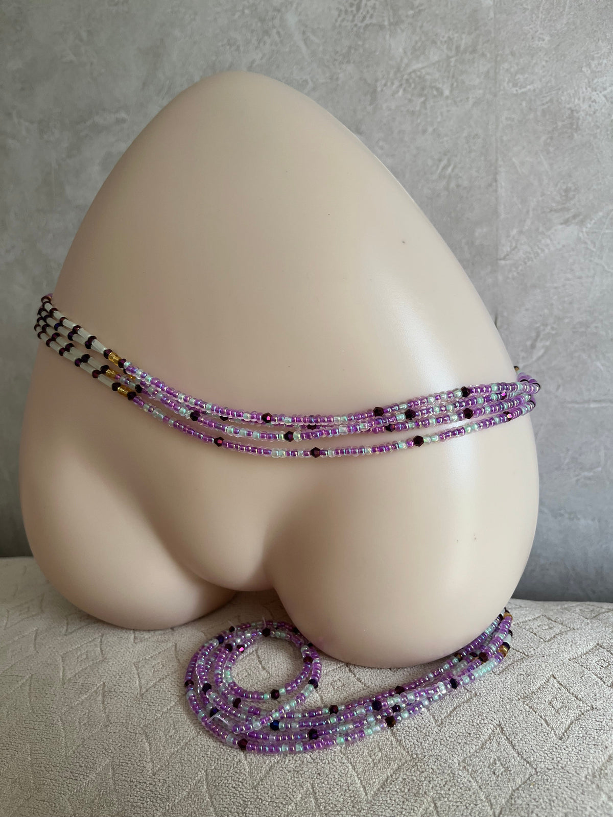 Handmade beaded waist chain with a touch of glow beads