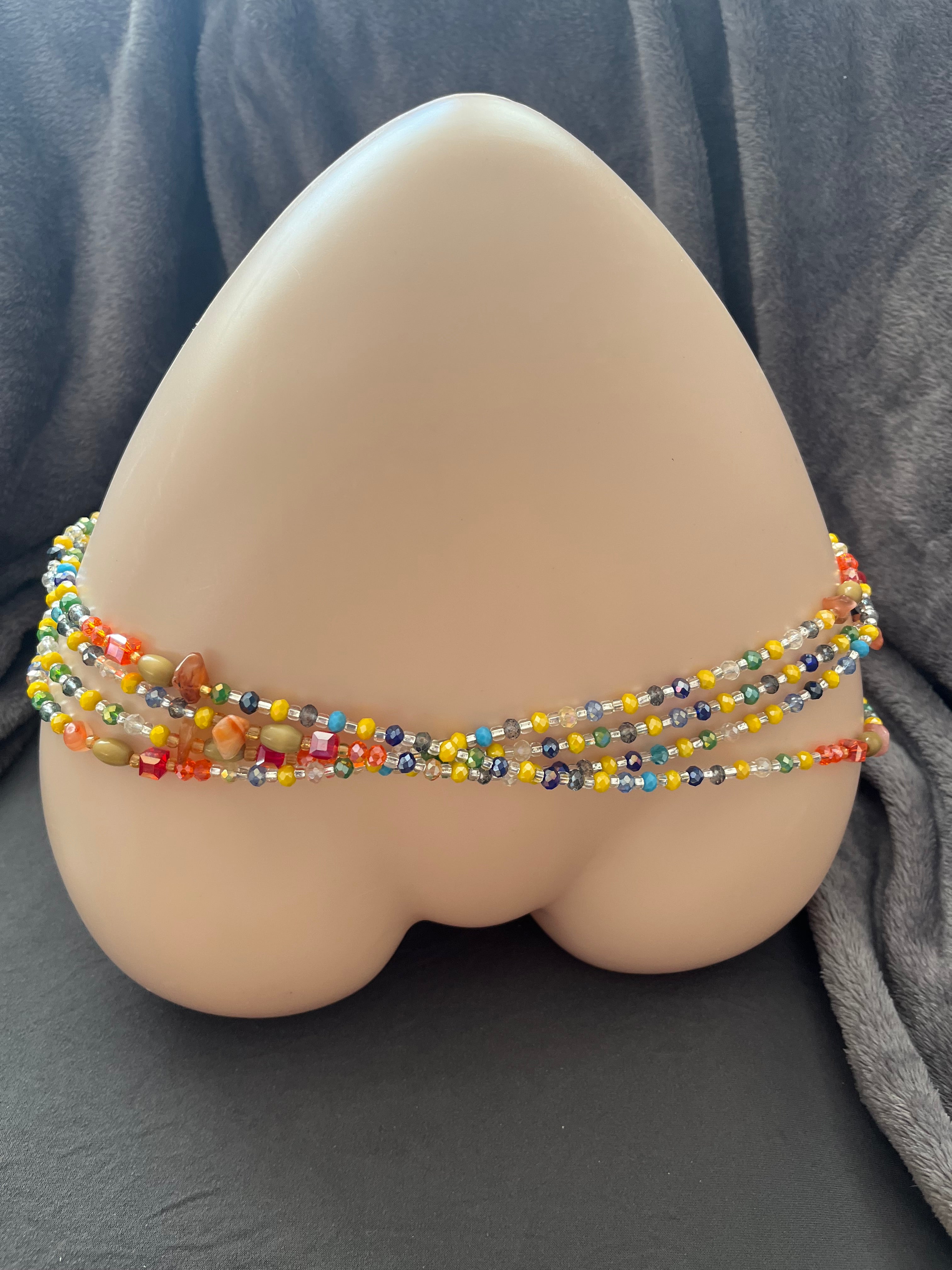 Handmade beaded body jewellery screw on waist beads luxurious jewellery waist chain