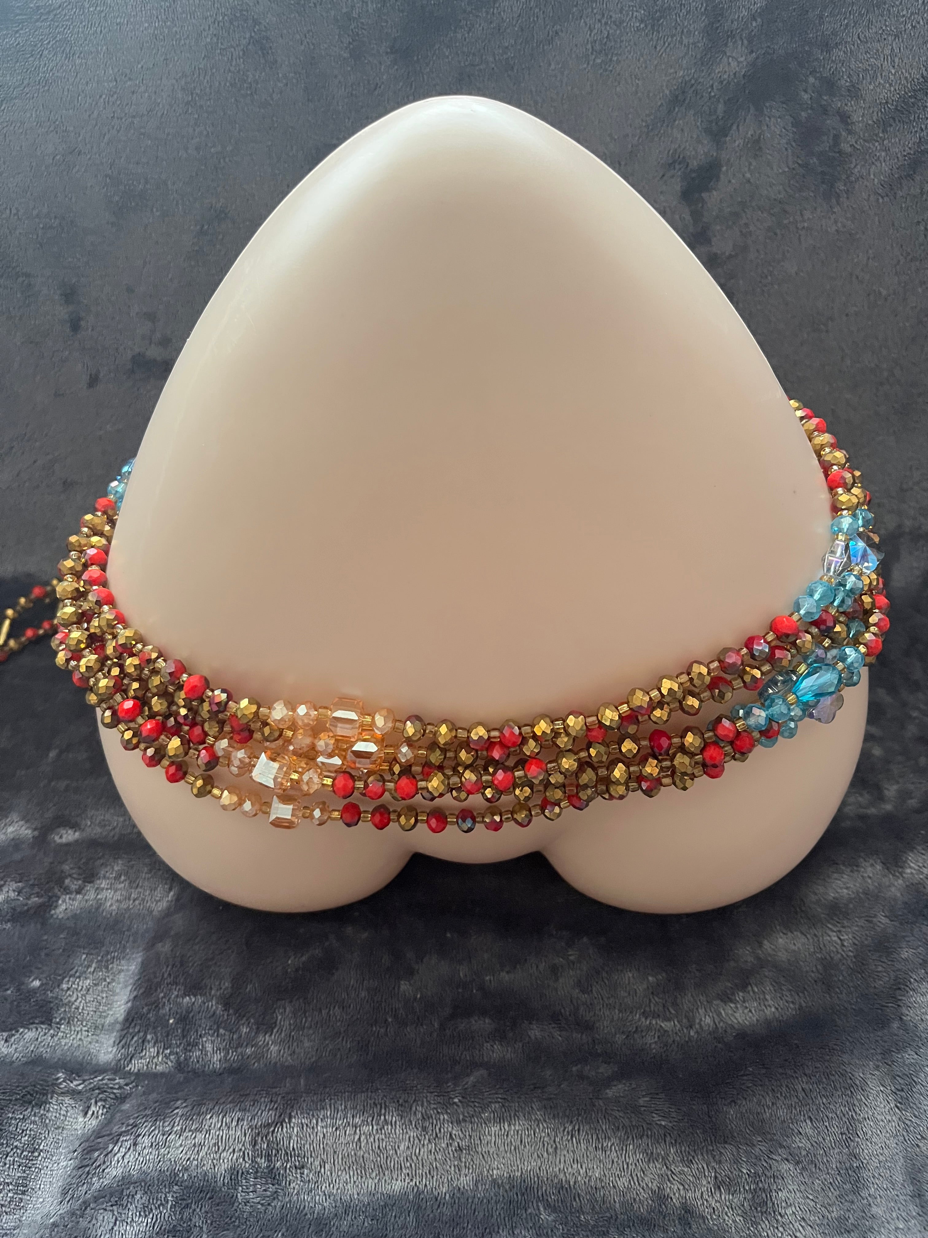 Handmade beaded body jewellery screw on waist beads luxurious jewellery waist chain