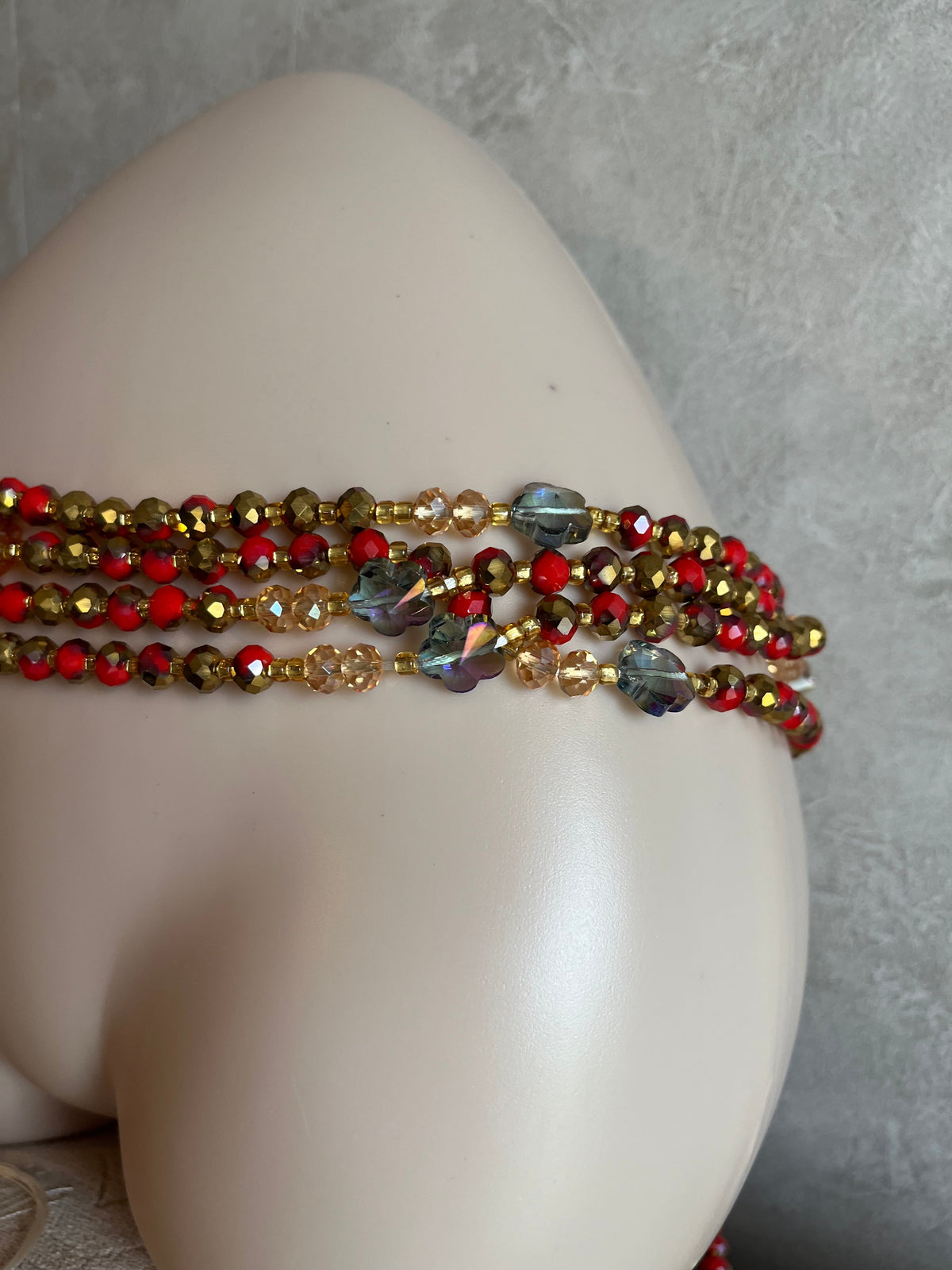 Luxury Crystal Beaded Waist Chain – Handmade