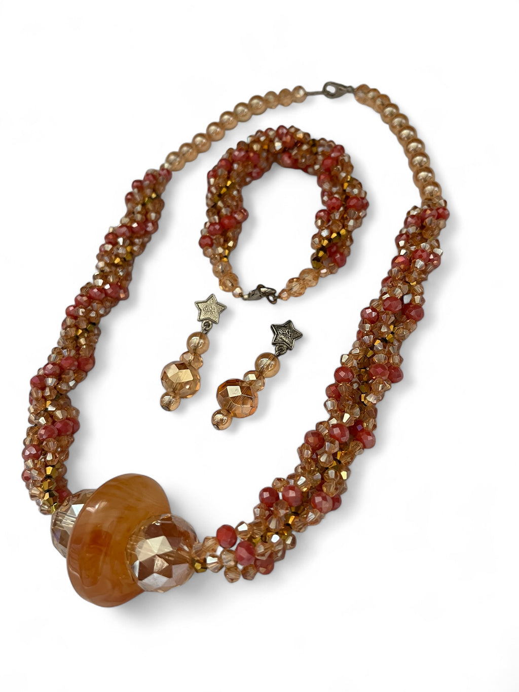Handmade crystal beaded jewellery set