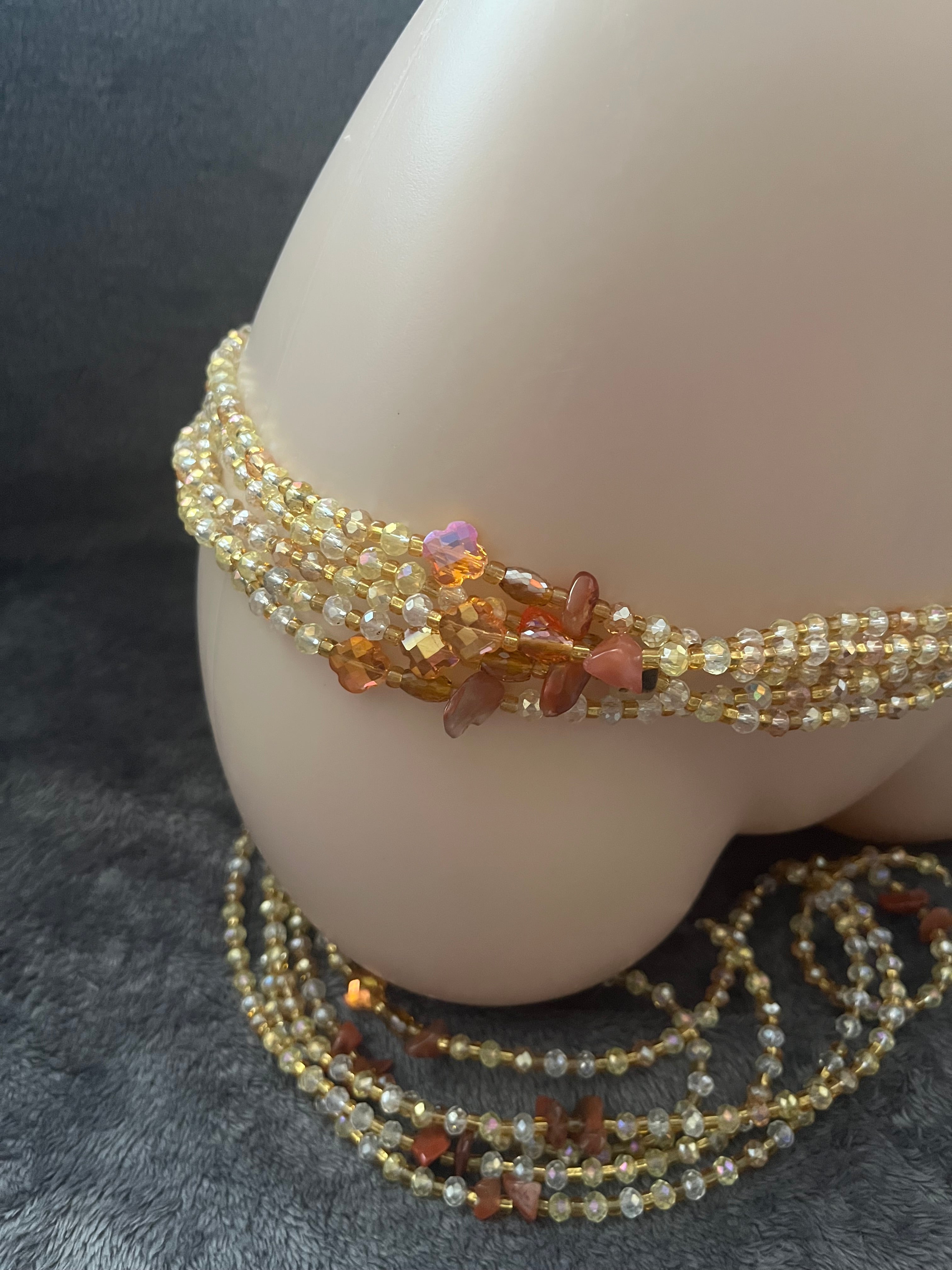 Handmade beaded body jewellery screw on waist beads luxurious jewellery waist chain