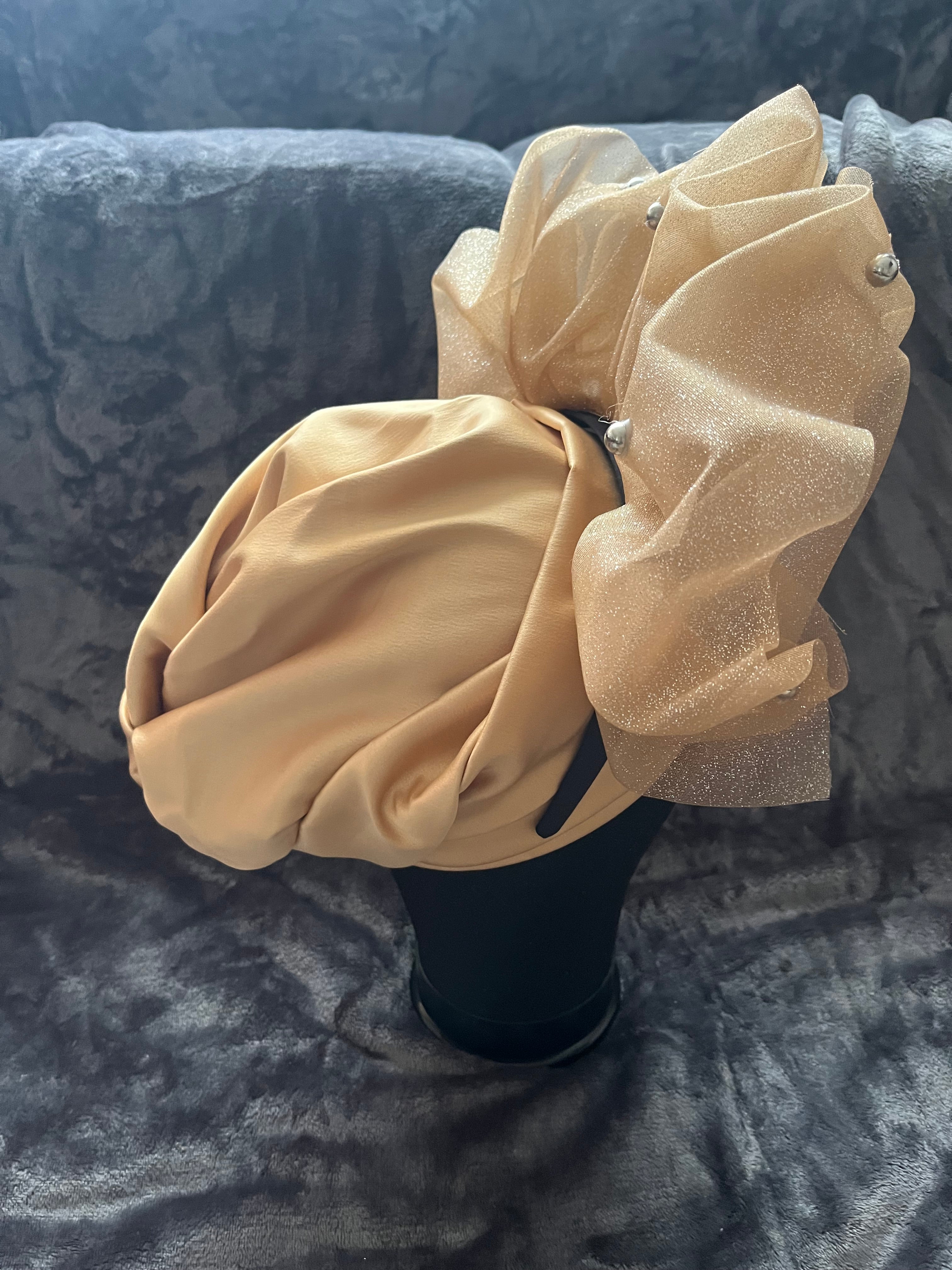 Handmade Head Covering with fascinator