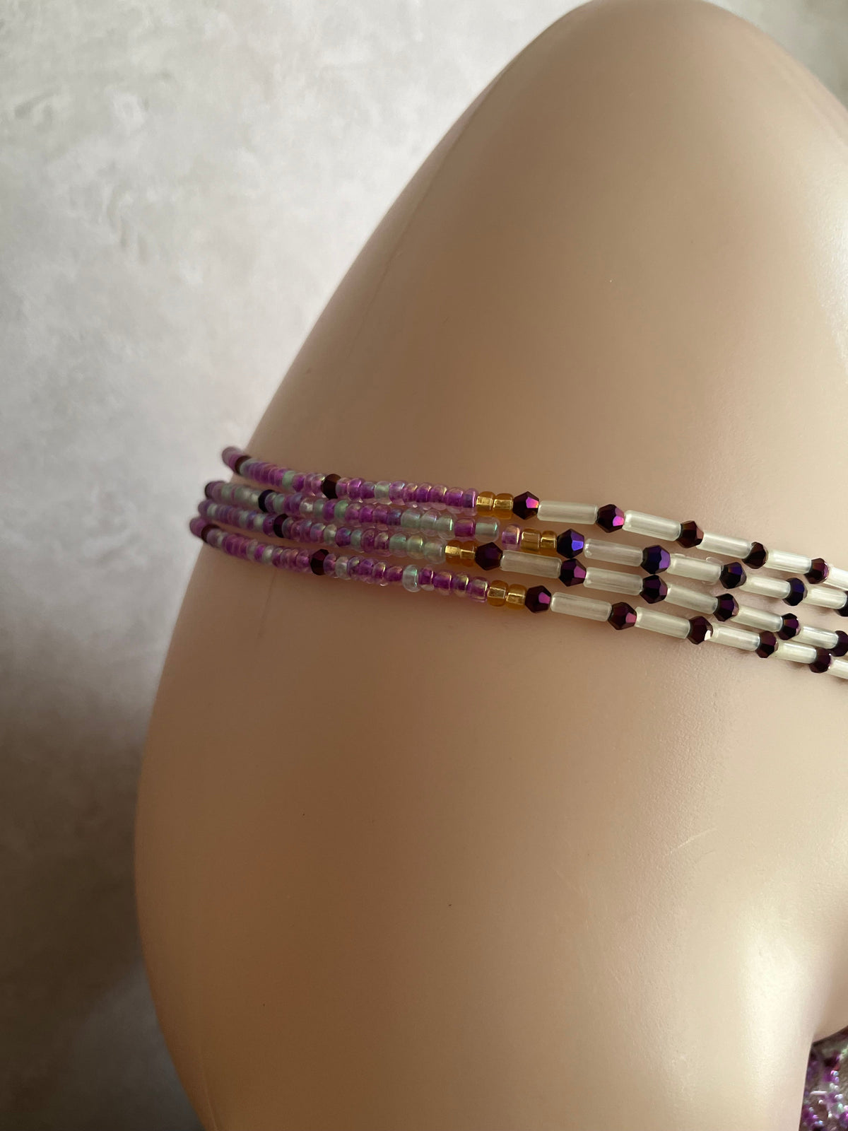 Handmade beaded waist chain with a touch of glow beads