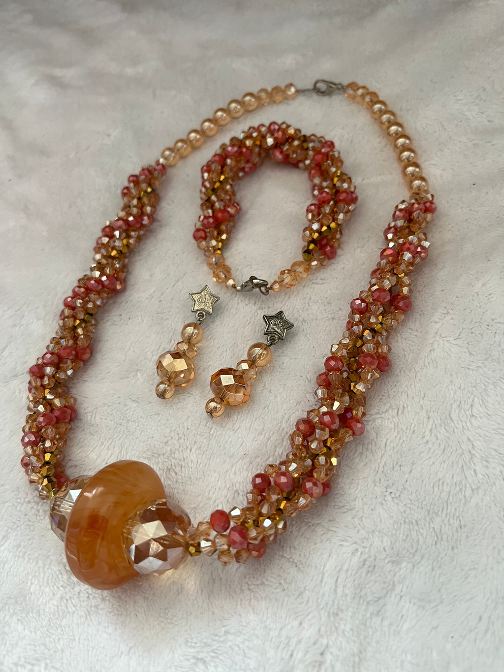 Handmade crystal beaded jewellery set