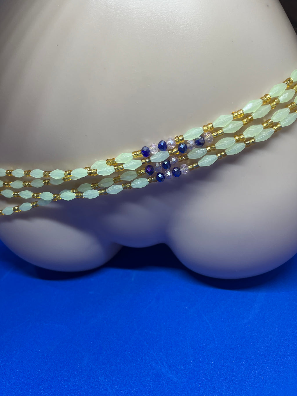 Handmade waist chain with crystal beads and glow beads