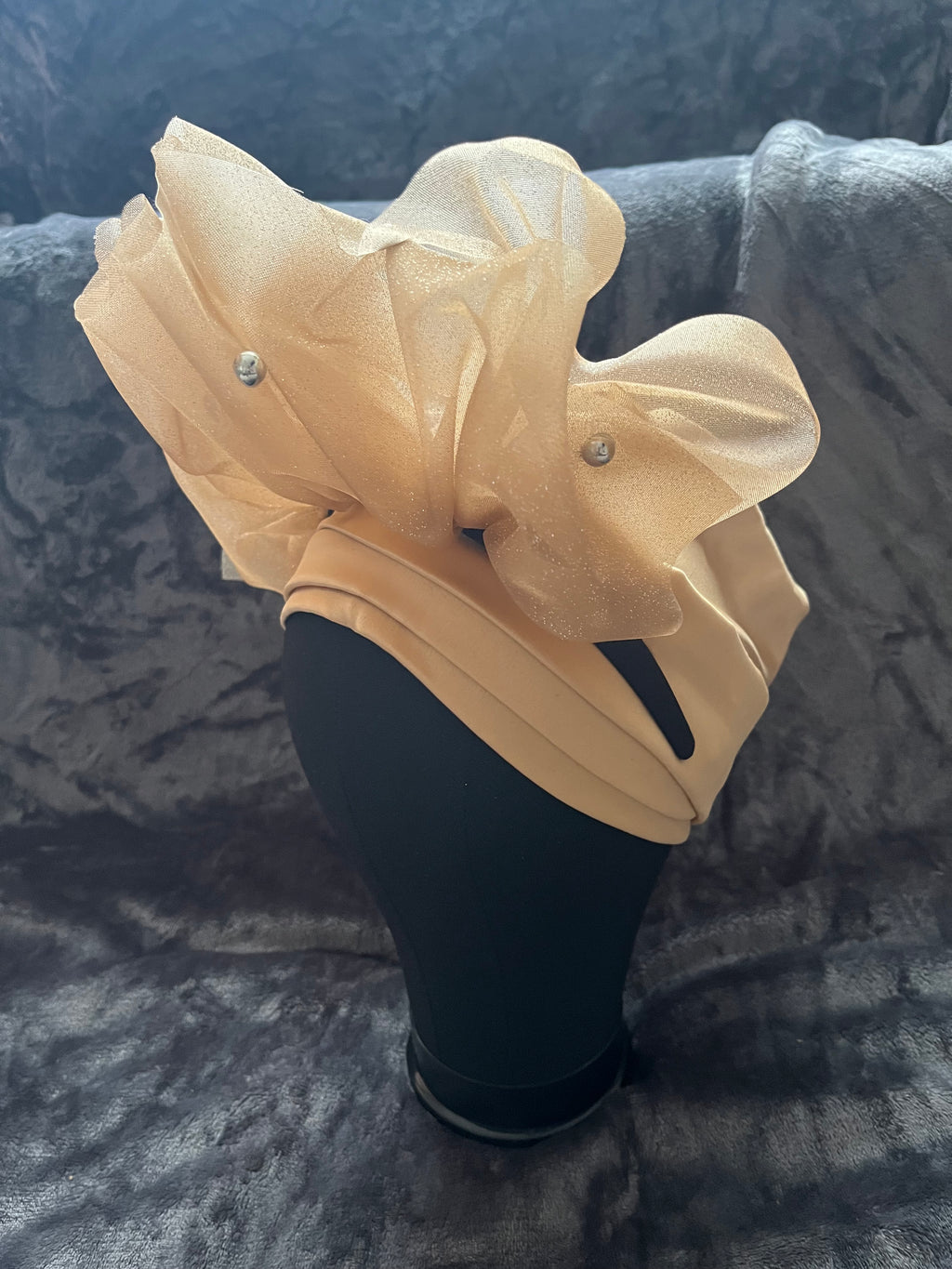 Handmade Head Covering with fascinator