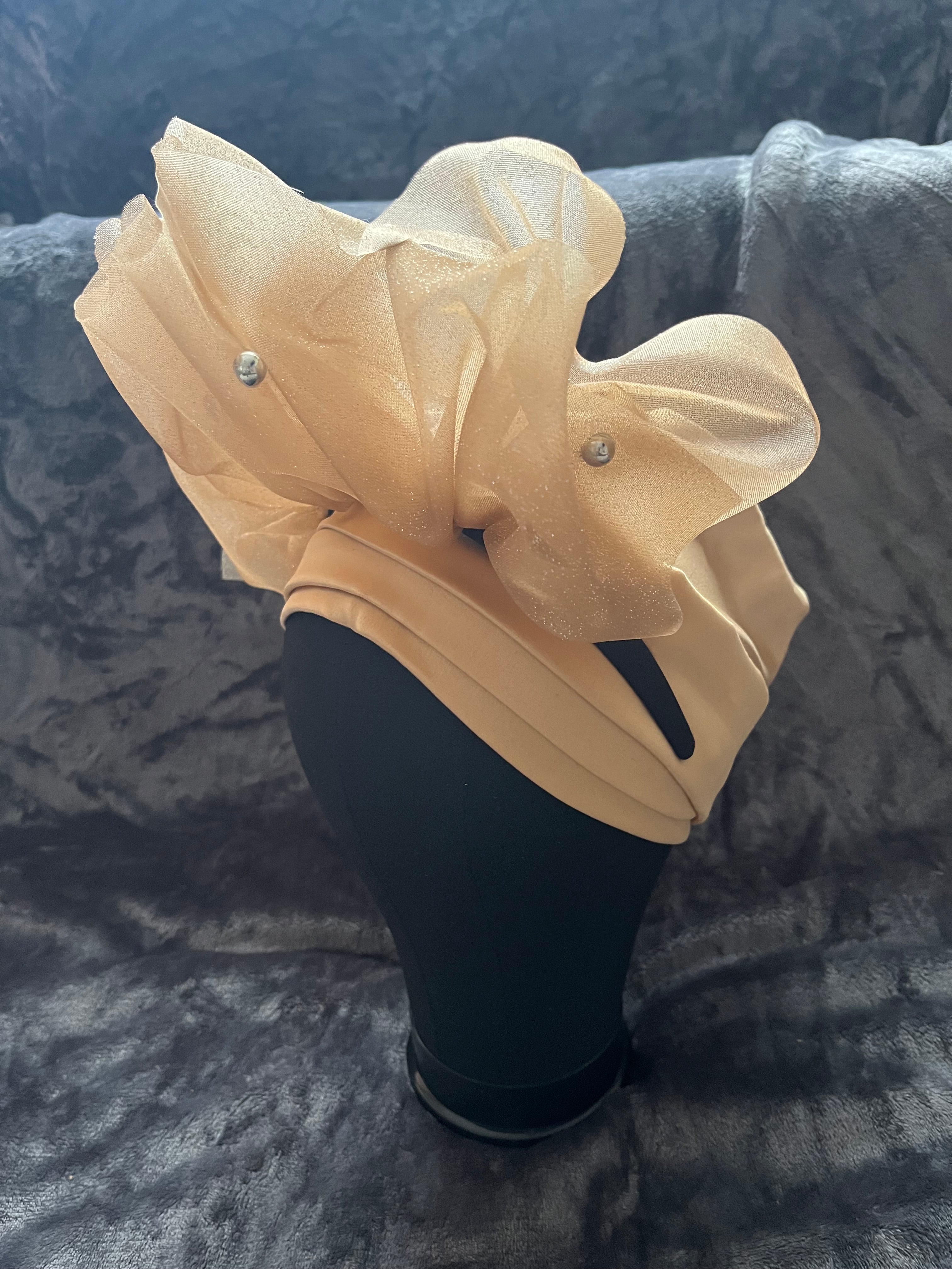 Handmade Head Covering with fascinator