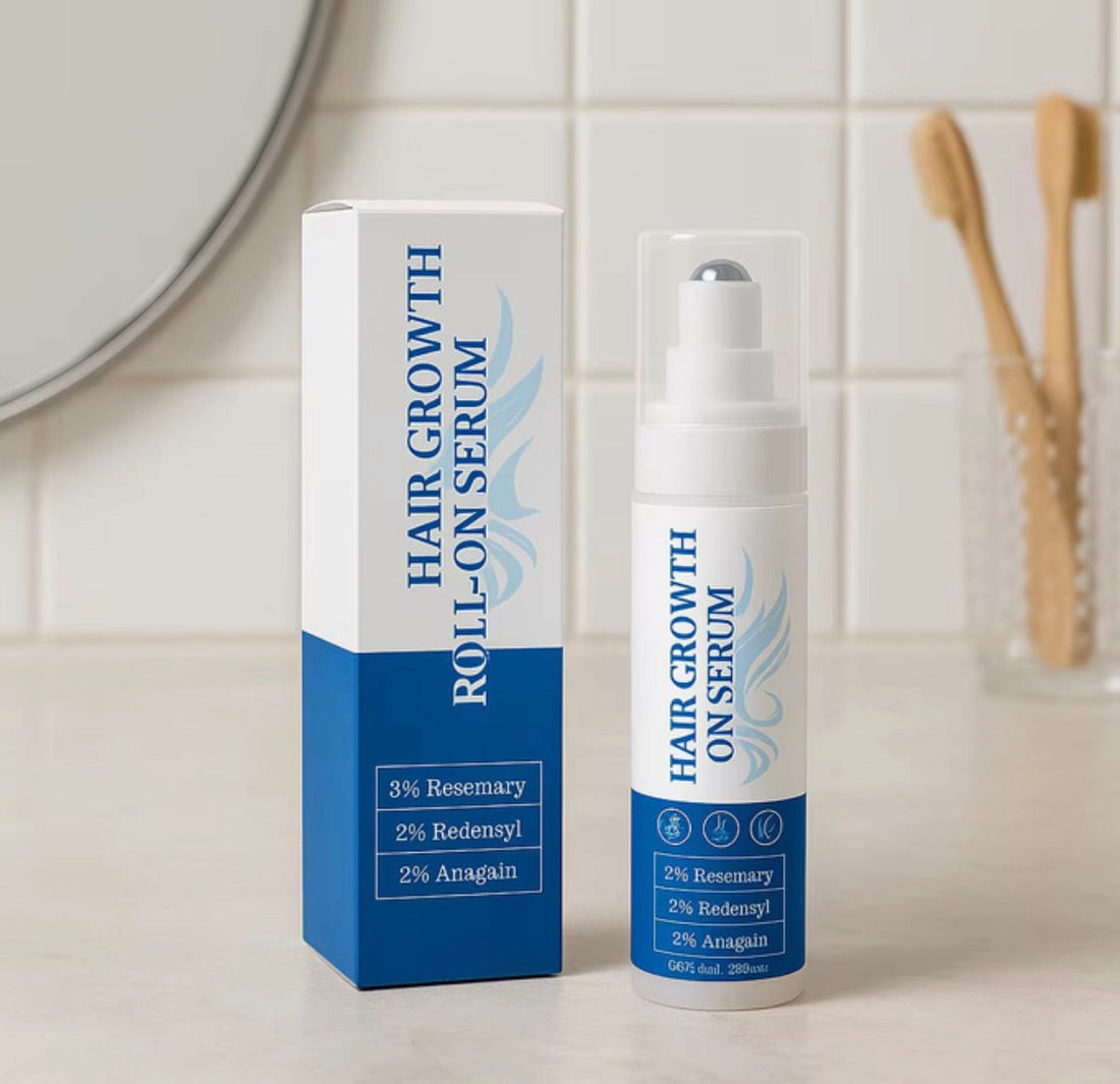 Hair regrowth roll-on serum for hair loss prevention revitalising scalp treatment