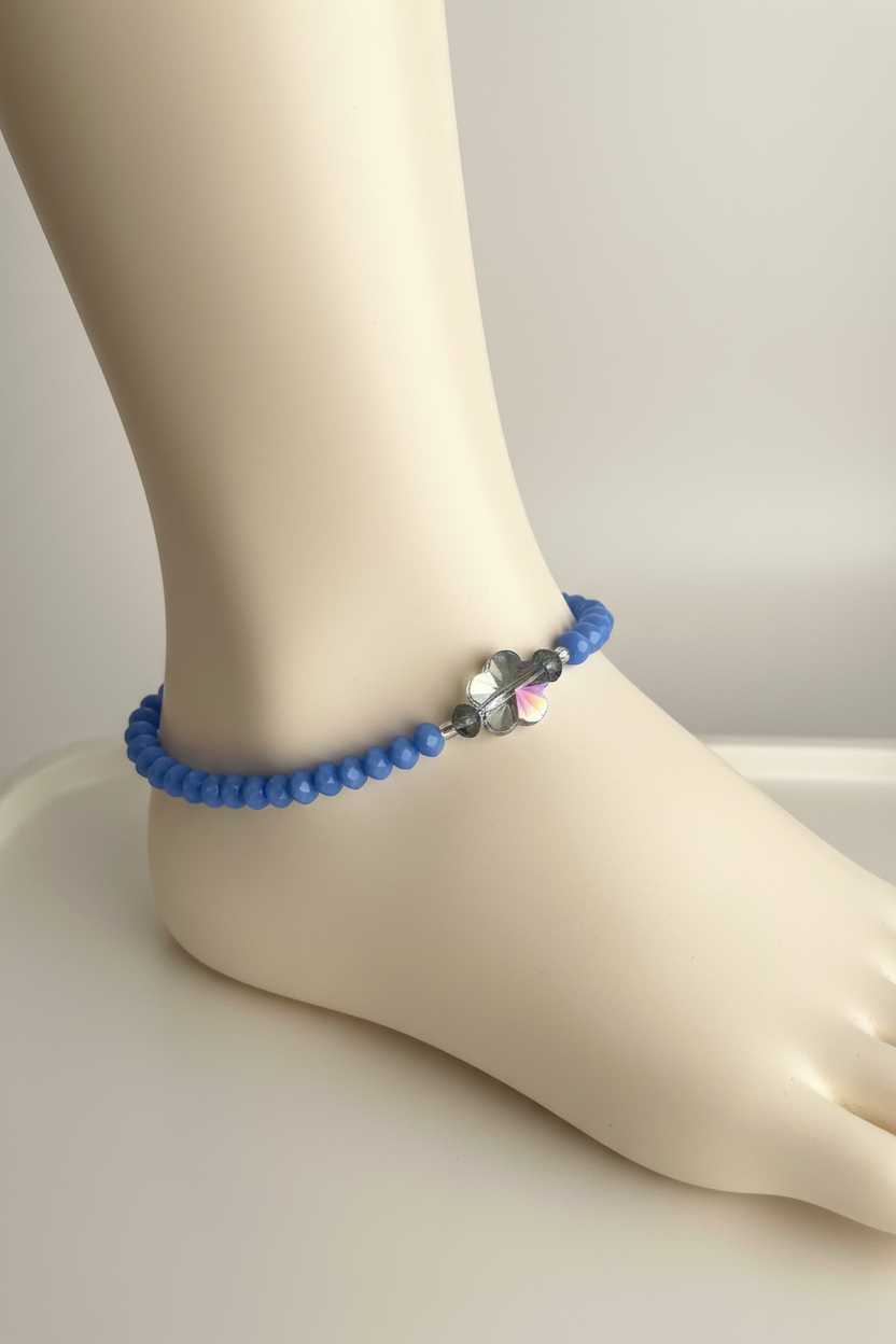 Blue butterfly ankle