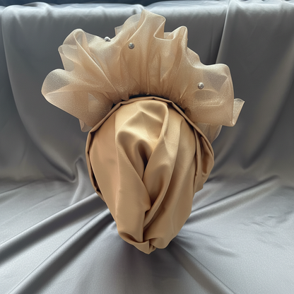 Handmade Head Covering with fascinator