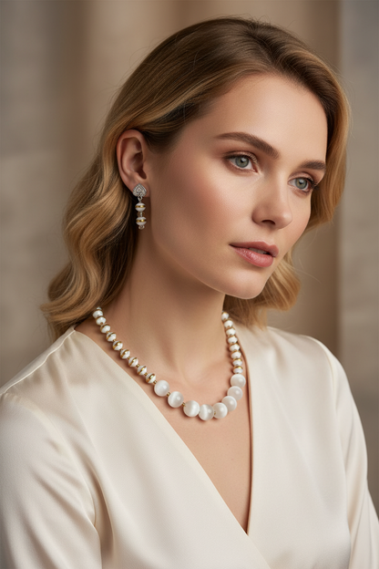 Handmade Beaded Necklace and earrings set
