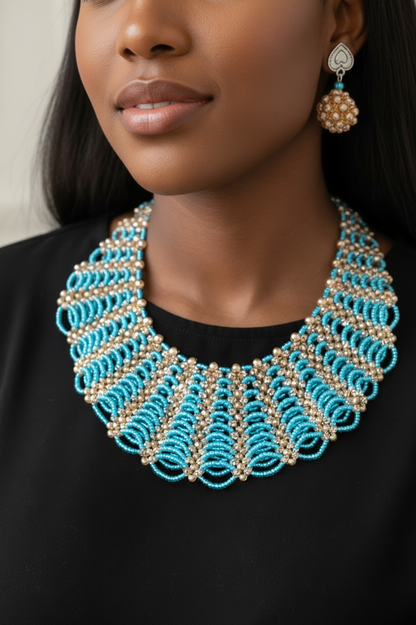 Necklace with black top - eyes cropped