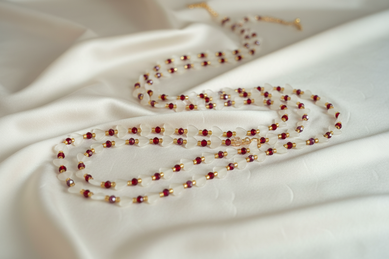 Waist beads flat lay